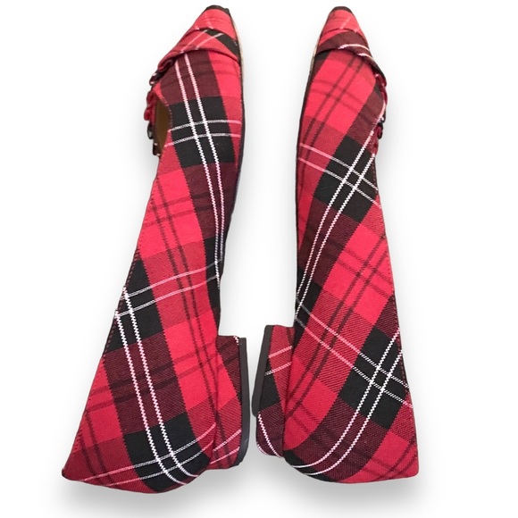 Talbots Red Plaid Flats size 8 like new! - Picture 4 of 8